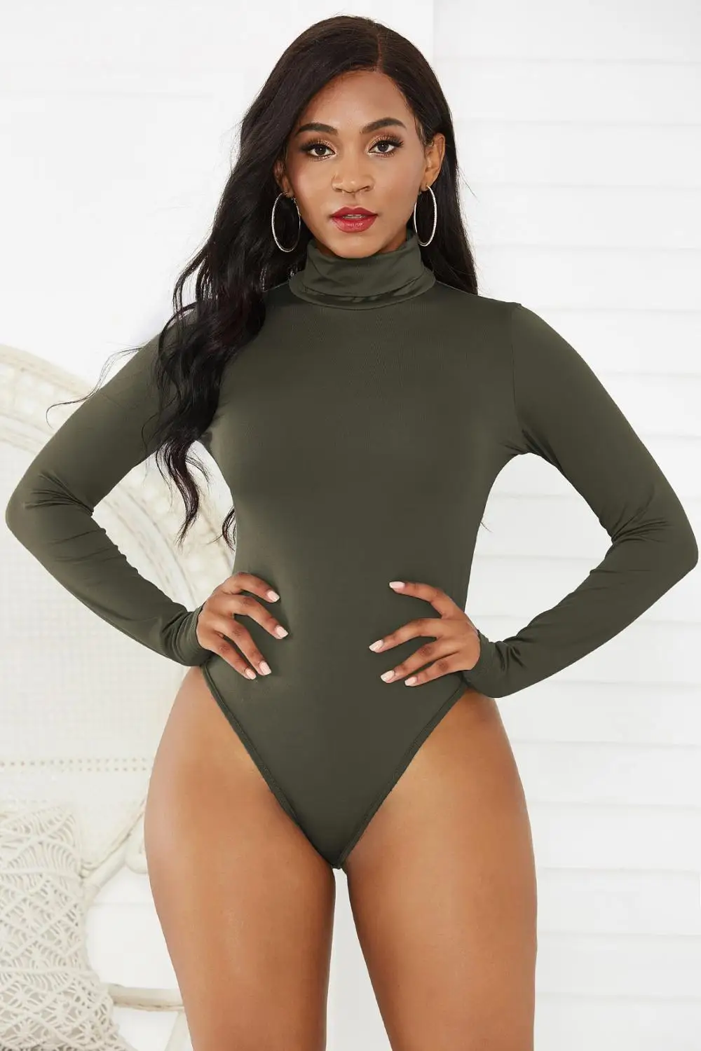 BornToGirl Rompers Women Spring Autumn Winter Long Sleeve High Neck Black Blue Yellow Pink Purple Green Red Bodysuits Body Suit - Image 16