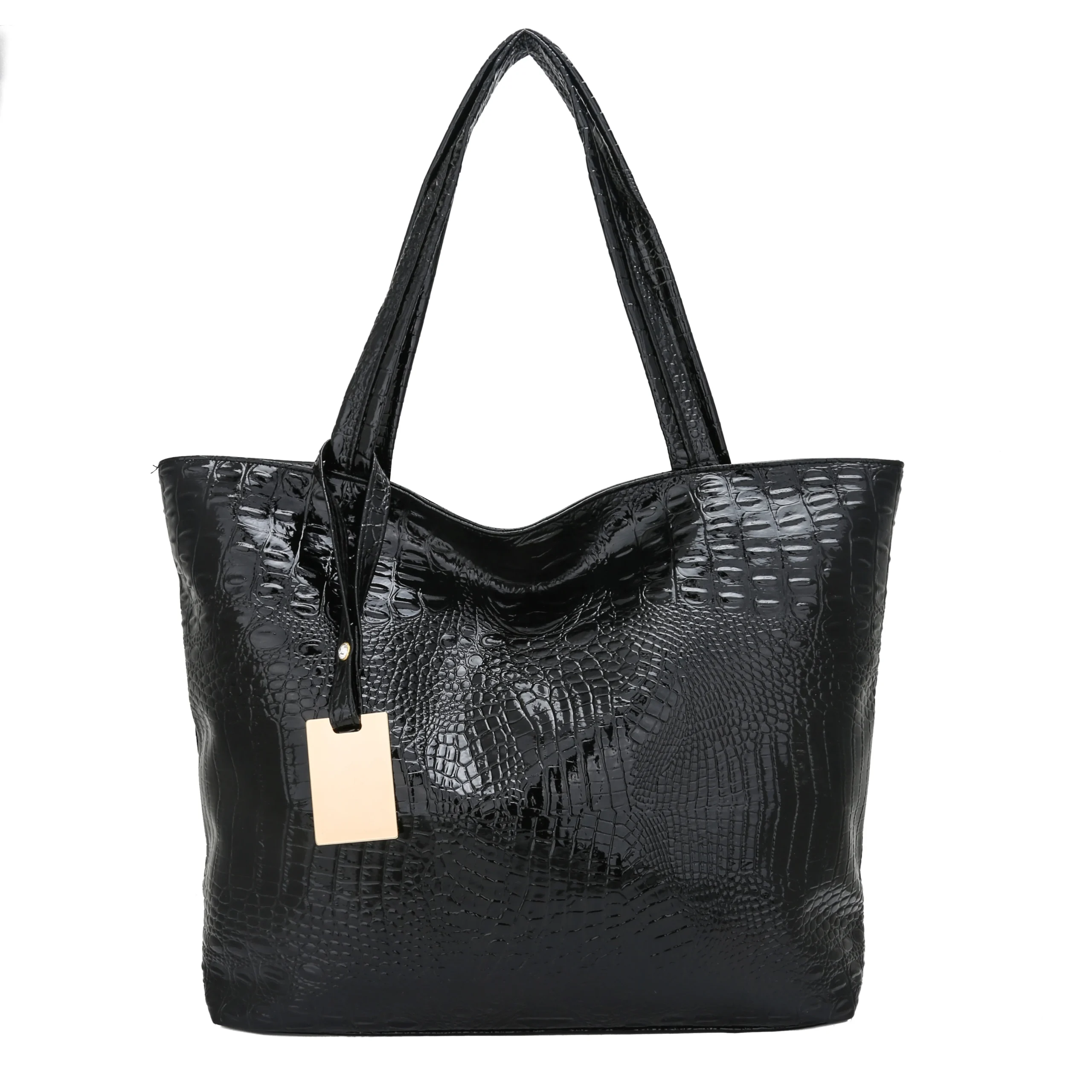 Brand Fashion Casual Women Shoulder Bags Silver Gold Black Crocodile Handbag PU Leather Female Big Tote Bag Ladies Hand Bags Sac - Image 3