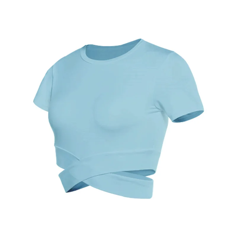 Women's Fitness T-shirts 2024 Clothing Gym Shirt Female Seamless Yoga Top Sportswear Crop Tops Sports Wear For Women T-shirt - Image 8
