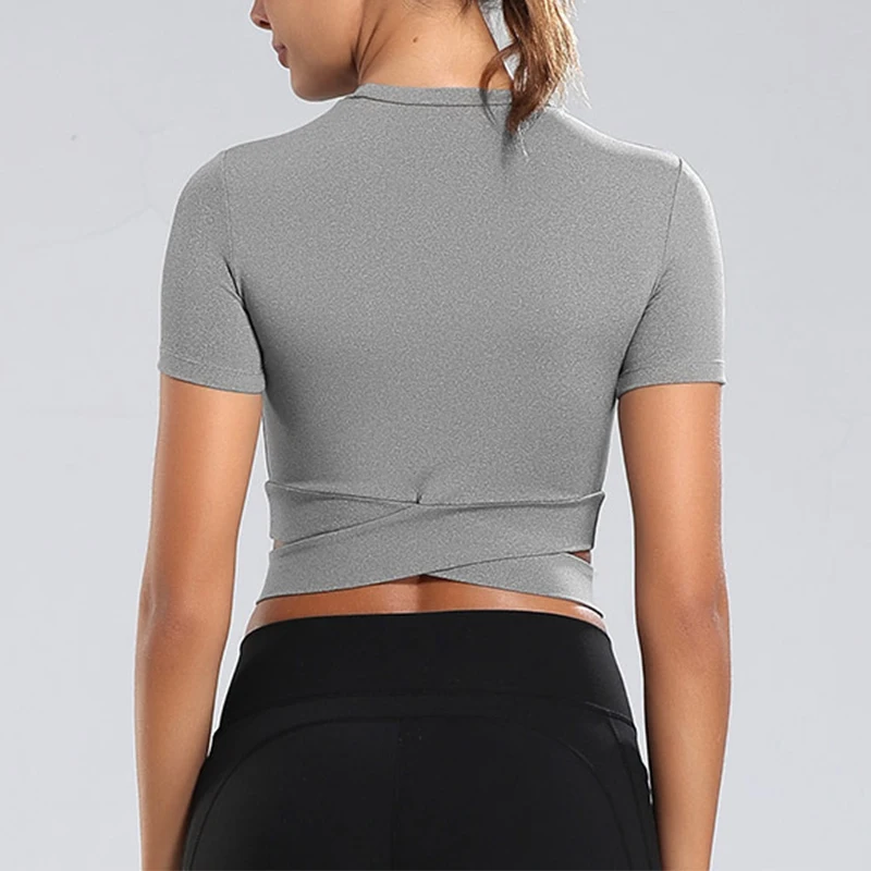 Women's Fitness T-shirts 2024 Clothing Gym Shirt Female Seamless Yoga Top Sportswear Crop Tops Sports Wear For Women T-shirt - Image 3