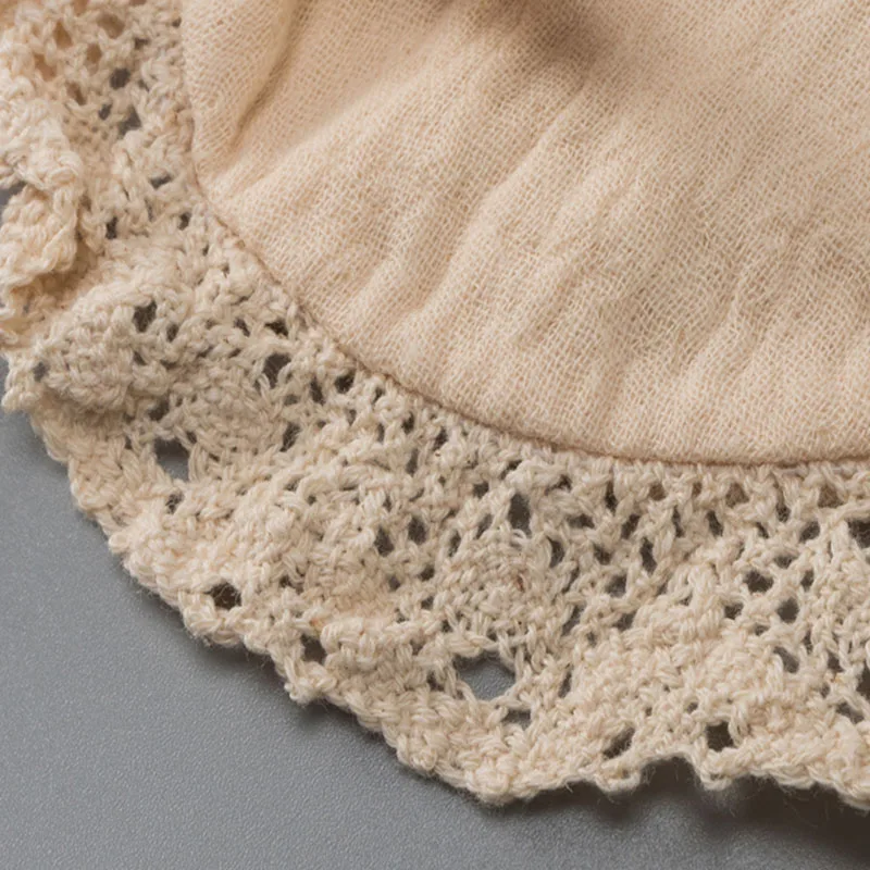 Lace Up Fake Collar Kids Toddler Girl Baby False Collar Lolita Cotton Neckline Detachable Collars Faux Tie Ribbon Choker - Image 6
