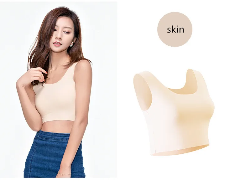 NEW 2019 Summer Sleeveless tank Tops Women seamless Ice Silk Vest Female Sexy short Solid Camisole Plus size 4XL - Image 6