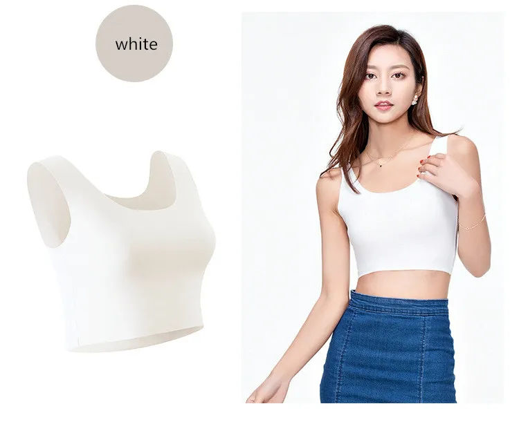 NEW 2019 Summer Sleeveless tank Tops Women seamless Ice Silk Vest Female Sexy short Solid Camisole Plus size 4XL - Image 4