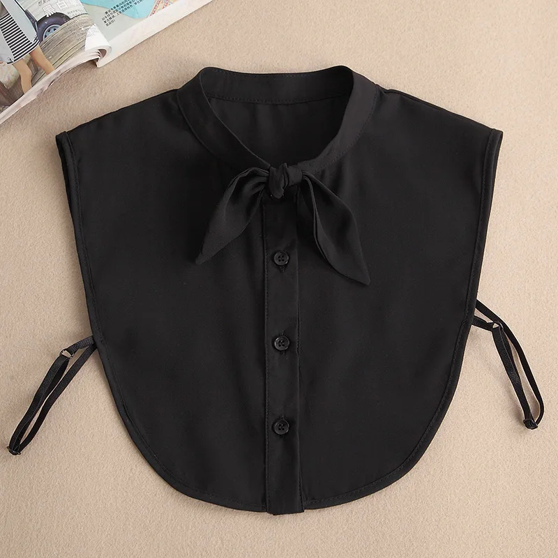 Front Tie White Fake Collar Stand Beads Detachable Collar Fake Women Vintage Crystal Lace Ladies False Blouse Collar Half Shirt - Image 46