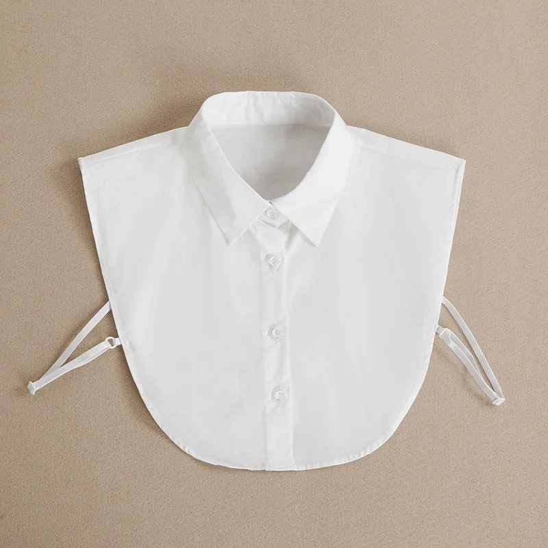 Front Tie White Fake Collar Stand Beads Detachable Collar Fake Women Vintage Crystal Lace Ladies False Blouse Collar Half Shirt - Image 9