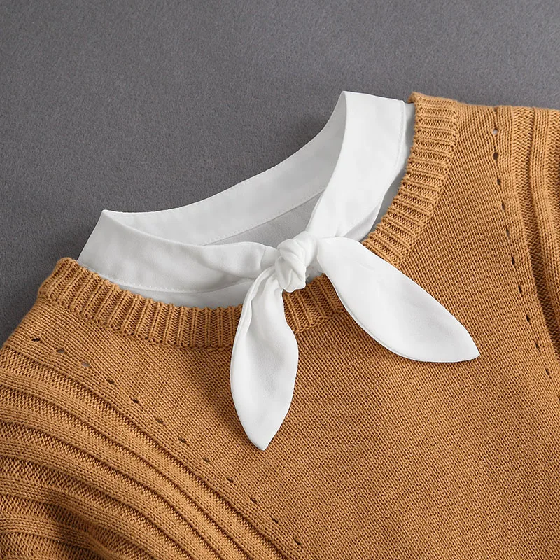 Front Tie White Fake Collar Stand Beads Detachable Collar Fake Women Vintage Crystal Lace Ladies False Blouse Collar Half Shirt - Image 39