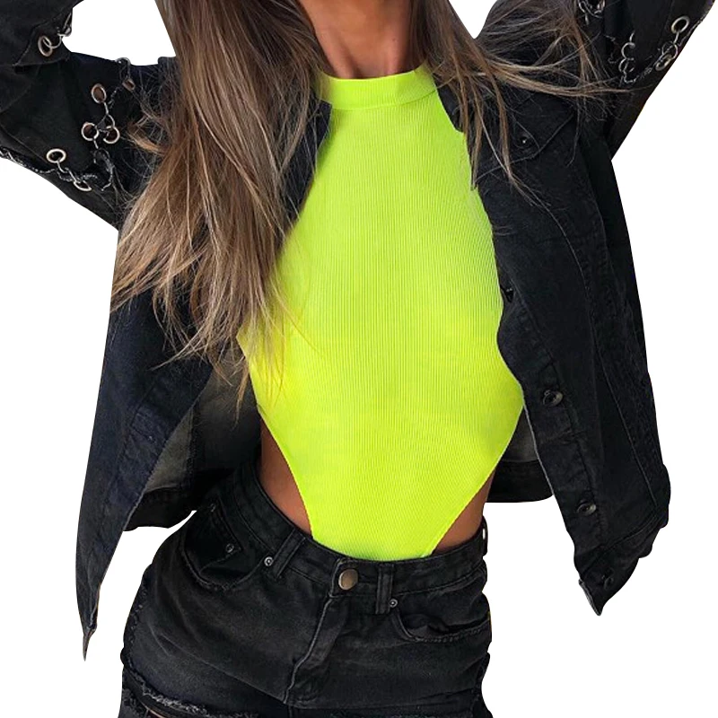 2021 Sexy Women Halter Bodysuits High Cut Bodycon Leotard Tops Summer Fashion Female Solid Sleeveless Bodysuits Bottomed Tops - Image 9