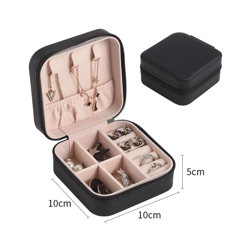 Double-layer Wooden Jewlery Box Ring Box Jewelry Boxes and Packaging with PU Leather Jewelry Storage Organizer and Makeup Case - Image 10