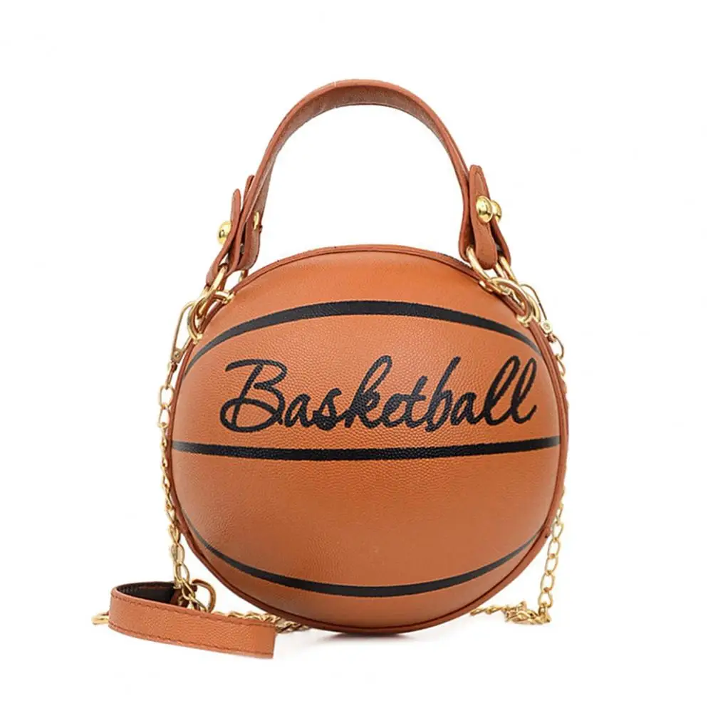 Chic Women Handbag Round Basketball Football Barrel-shaped Faux Leather Crossbody Shoulder Bag - Image 3