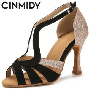 Satin Sexy Women Latin Dance Shoes Tango Salsa Rumba Samba Professional Ballroom Dancing Shoes Women Sandals 5CM-10CM High Heels