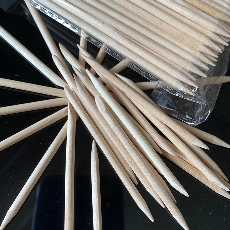 100pcs Wooden Sticks for Nails Design Nail Gel Polish Drawing Art Orange Wood Stick Cuticle Pusher Remover Manicure Tool Set - Image 5