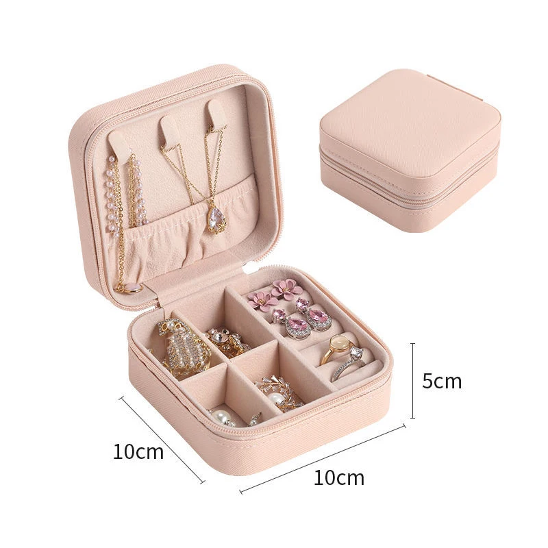 Double-layer Wooden Jewlery Box Ring Box Jewelry Boxes and Packaging with PU Leather Jewelry Storage Organizer and Makeup Case - Image 9