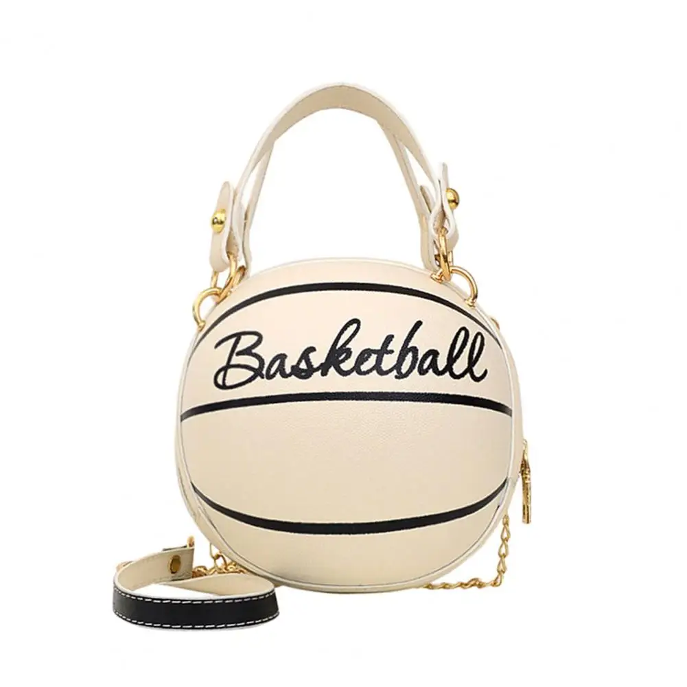 Chic Women Handbag Round Basketball Football Barrel-shaped Faux Leather Crossbody Shoulder Bag - Image 2