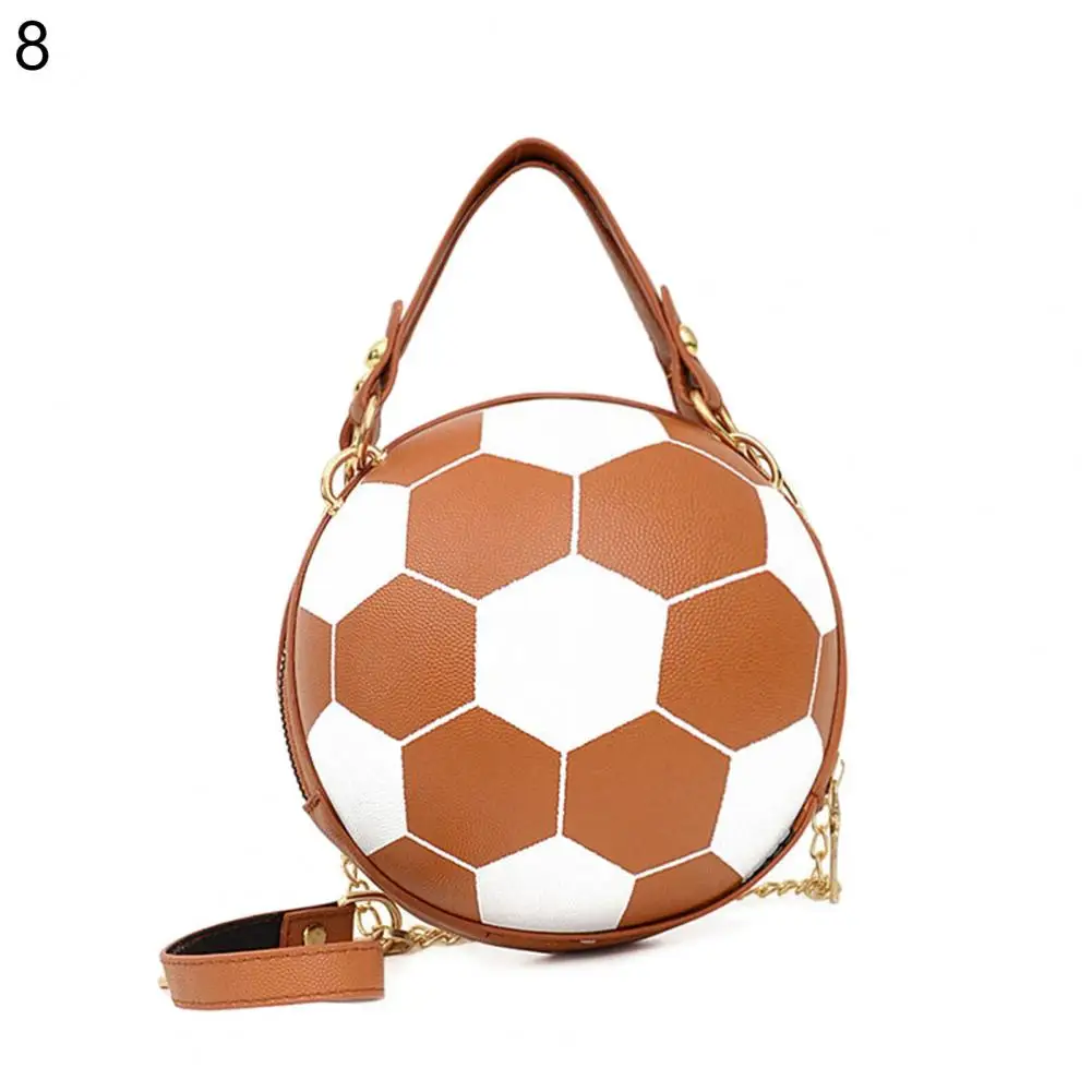 Chic Women Handbag Round Basketball Football Barrel-shaped Faux Leather Crossbody Shoulder Bag - Image 7