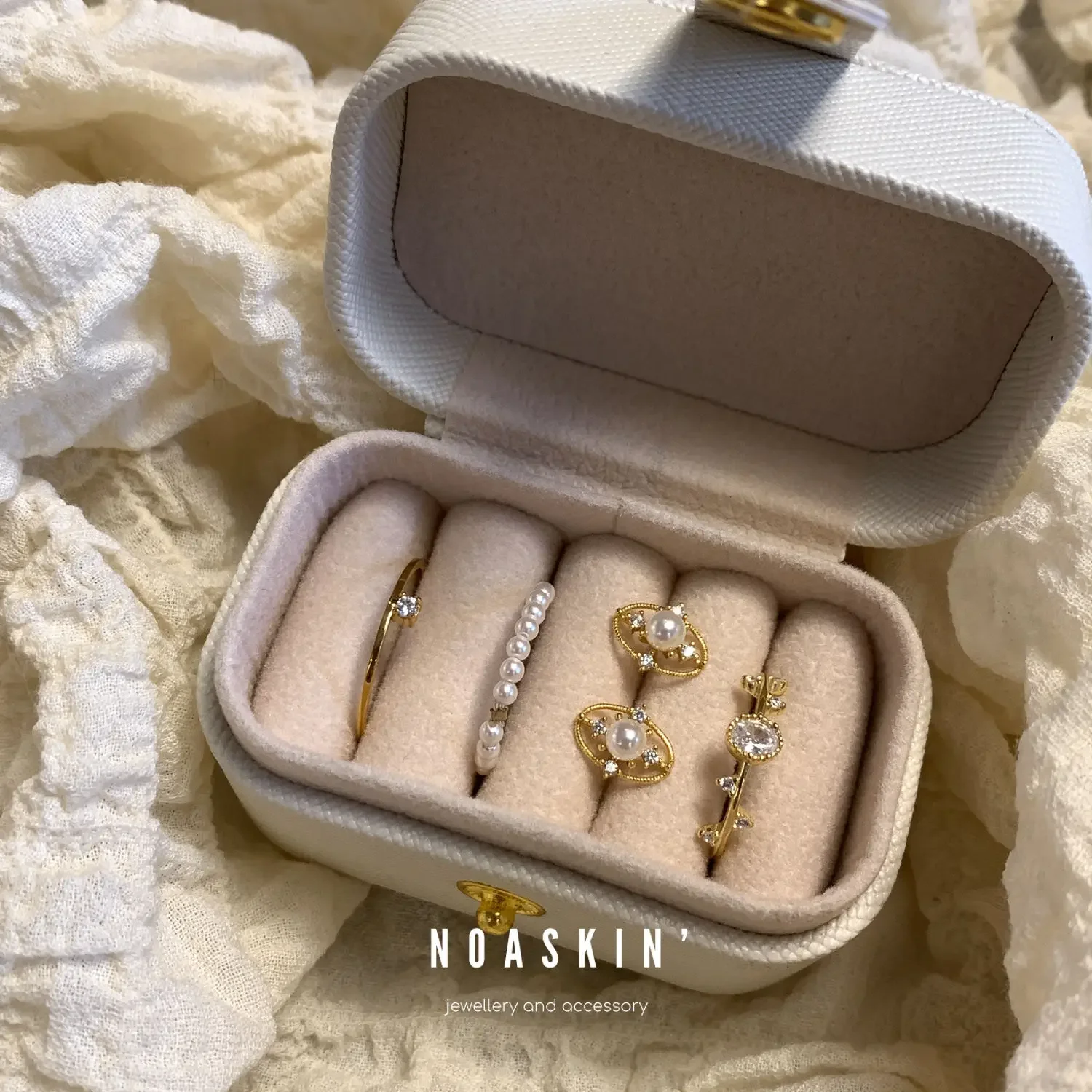 Mini Ring Box Portable Small Jewelry Organizer Display Travel Simple Mini Gift Case Boxes Leather Earring Necklace Holder - Image 6