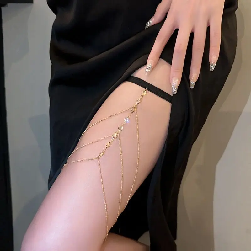 Bohemian Elastic Band Leg Thigh Chain Women Beach Sexy Long Tassel Multilayer Adjustable Body Jewelry Dress Decorate Unisex - Image 4