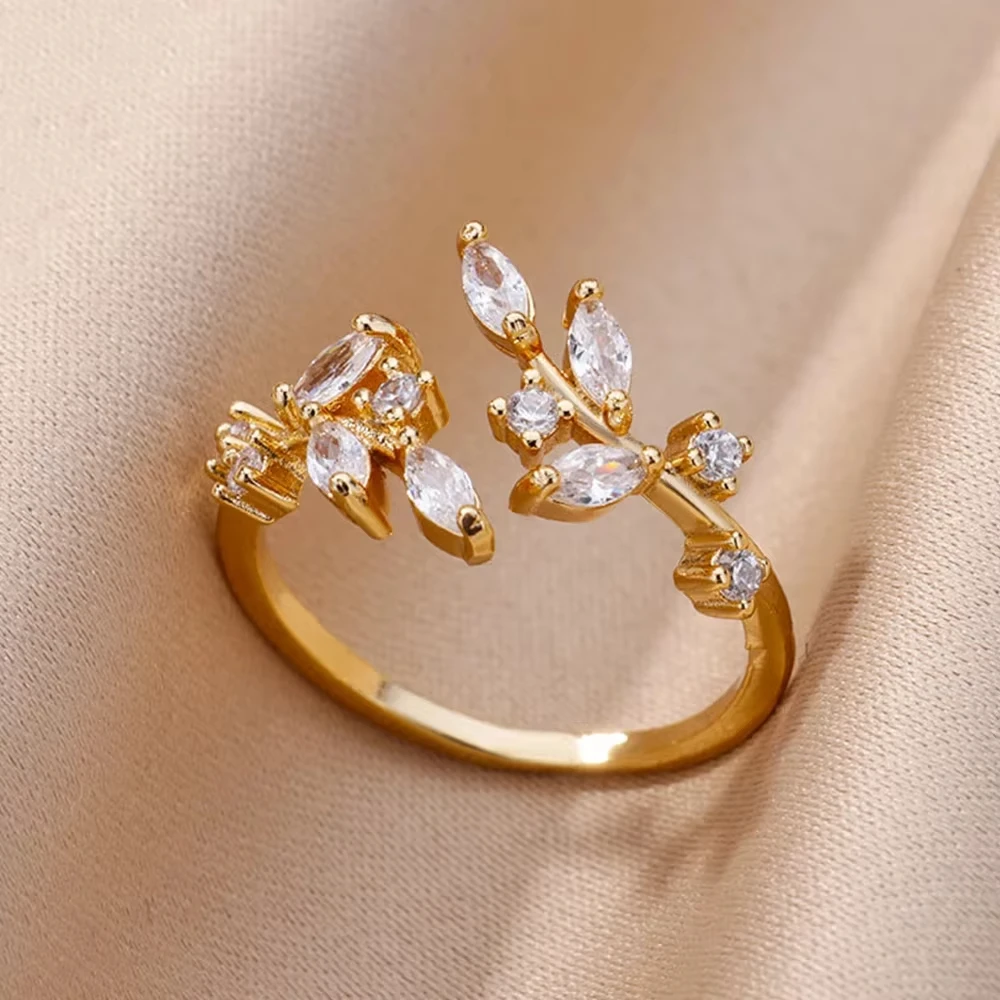 Luxury Zircon Geometric Rings For Women Stainless Steel Gold Color Open Ring Trendy Wedding Party Aesthetic Jewerly Gift Femme - Image 11