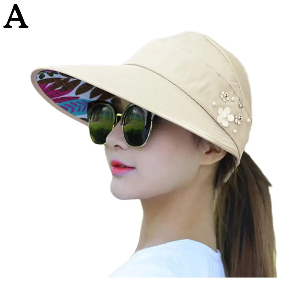 Fashion Womens Ladies Summer Vacation Wide Brim Foldable Sun Hat Anti-UV Beach Visor Caps Casual Hats - Image 8