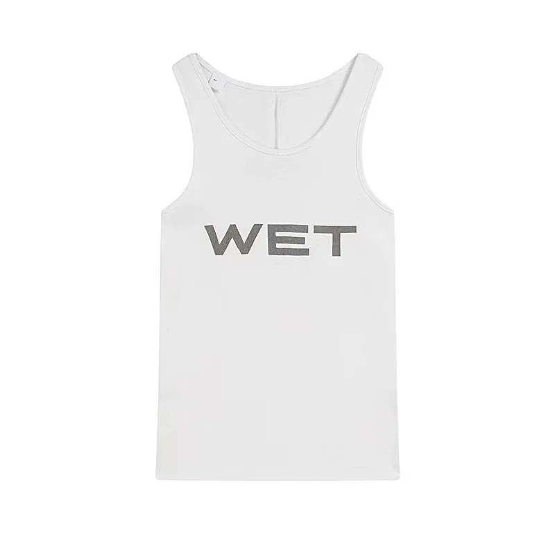 Euphoria Shoujo Kpop White Crop Top Women 2025 Spring Sleeveless Wet Letter Print Super Stars Same Style Tank Theatrical Costume - Image 6
