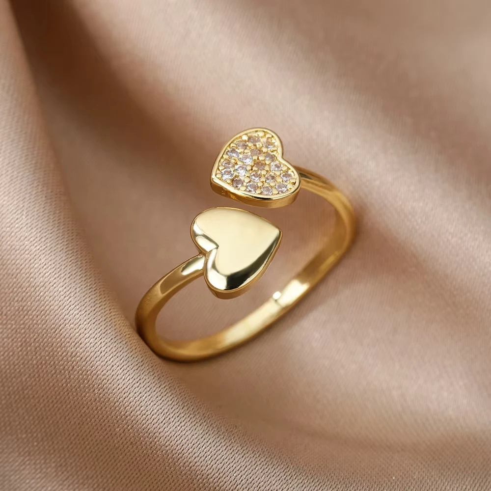 Luxury Zircon Geometric Rings For Women Stainless Steel Gold Color Open Ring Trendy Wedding Party Aesthetic Jewerly Gift Femme - Image 20