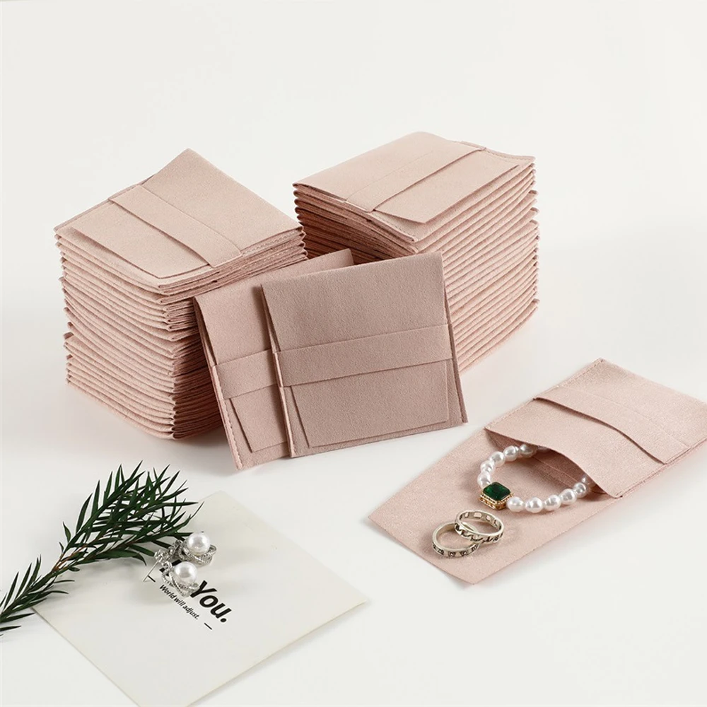 20/50/100Pcs Microfiber Jewelry Gift Bags for Wedding Party Candy Favors Envelope Pouch DIY Jewelry Organizer Earrings Bracelets
