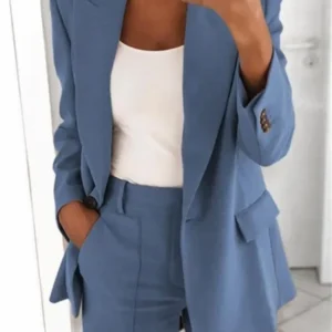 2024 S-5XL Women's Blazer Casual Long-sleeved Top Solid Color Suit Collar Button Simple Temperament Commuter Plus Size Blazer