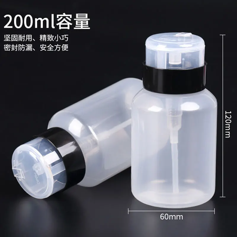 200ml Empty Pump Dispenser Refillable Polish Cleanser Remover Bottle UV Gel Nail Art Clean Liquid Acetone Bottle - Image 6