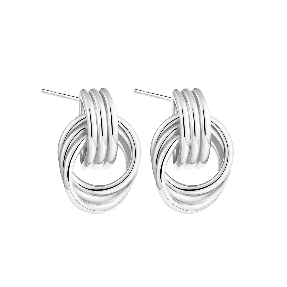 Vintage Texture Gold Plated Stainless Steel Earrings for Women Geometric Circle Twist Statement Earring Fashion Jewelry Bijoux - Image 8