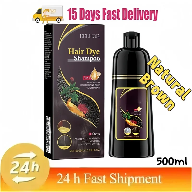 Hair Color Shampoo for Gray Hair 3 in 1 Black Hair Dye Shampoo for Women&Men Natural Herbal Safety Nourishing Hair Care Cream - Image 10