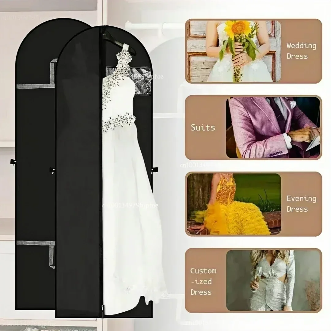 60x180cm Wedding Dress Cover Garment Bags for Dress Jacket Clothes Coat Dustproof Protector Cover Clothes Dust Cover Travel Bag - Image 5