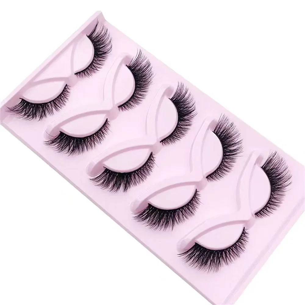 5 Pairs Cat Eye Lashes Wispy Fake Lashes Fluffy Cat Eye Lashes Extensions False Eyelashe - Image 5