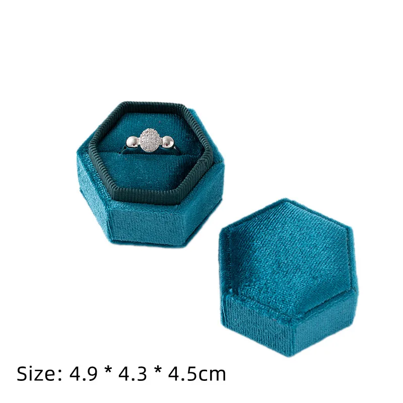 Square Engagement Velvet Earring Ring Packaging Box Jewelry Organizer Valentine Day Gift Case Ring Display Storage Wholesale - Image 8