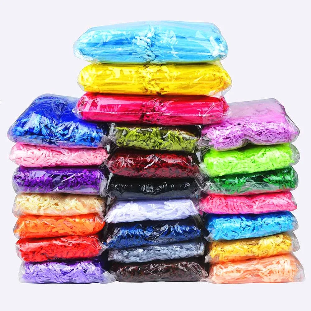 50pcs 24 Colors Jewelry Bag 5*7 7*9 9*12 10*15cm Wedding Gift Organza bag Jewelry Packaging Display & Jewelry Pouches - Image 5
