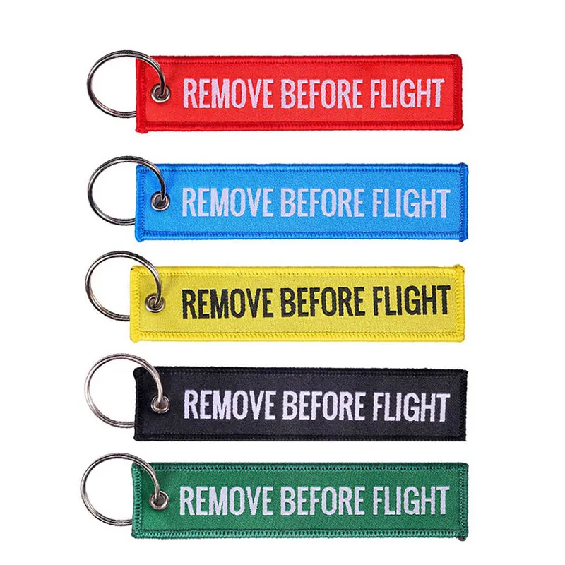 1/2/3Pcs Remove Before Flight Woven Key Chain Special Luggage Label Red Chain Keychains for Aviation Gifts - Image 2