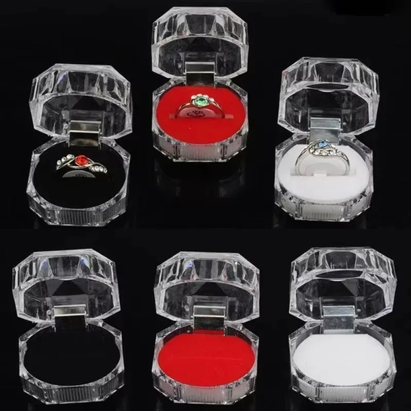 1/50pcs Crystal Transparent Rings Earrings Display Boxes Wedding Ring Box Jewelry Boxes and Packaging Jewelry Organizer Gift Box - Image 6