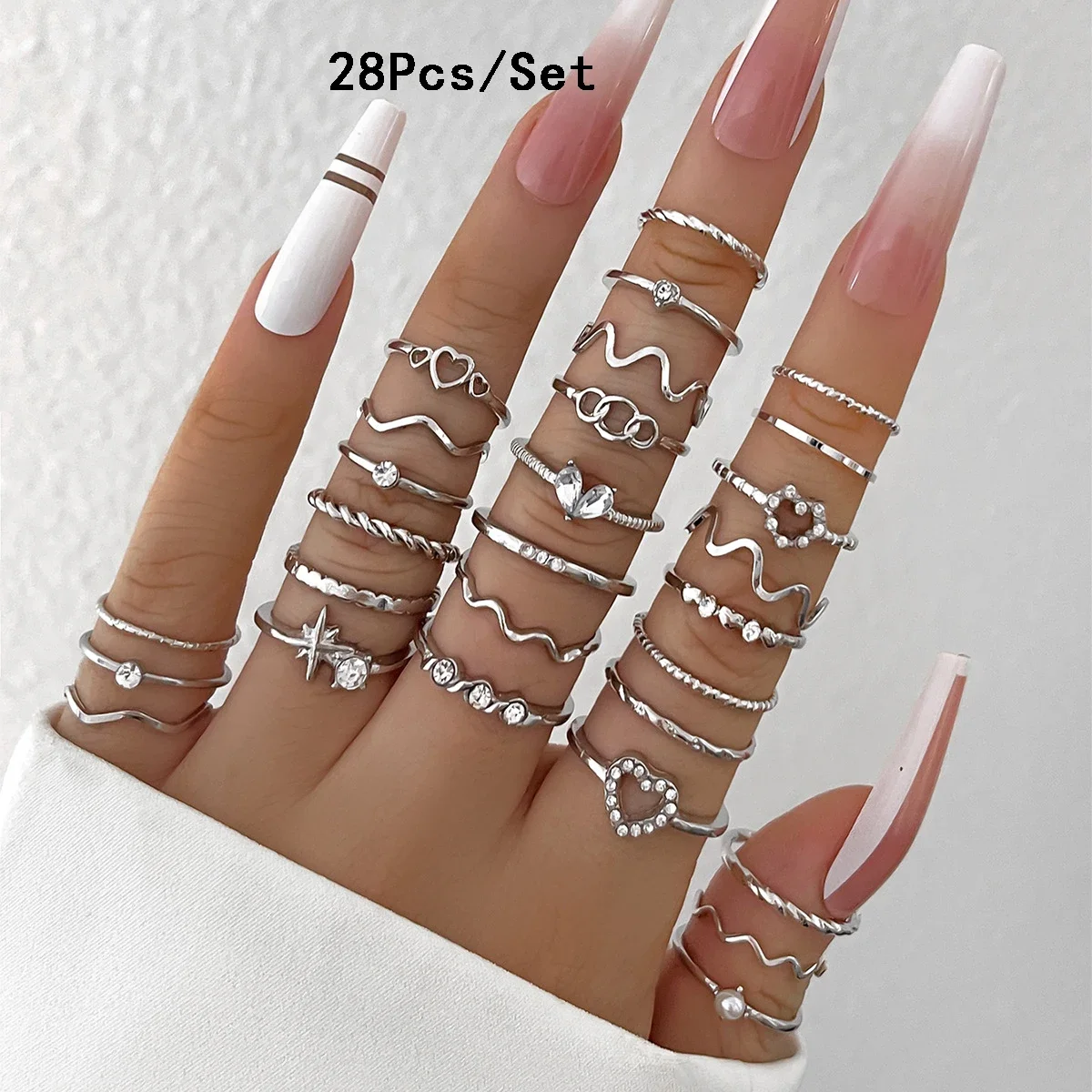 30Pcs Bohemian Geometric Knuckle Rings Set For Women Gold Silver Color Finger Ring Girls Fashion Party Jewelry Accessories - Image 9