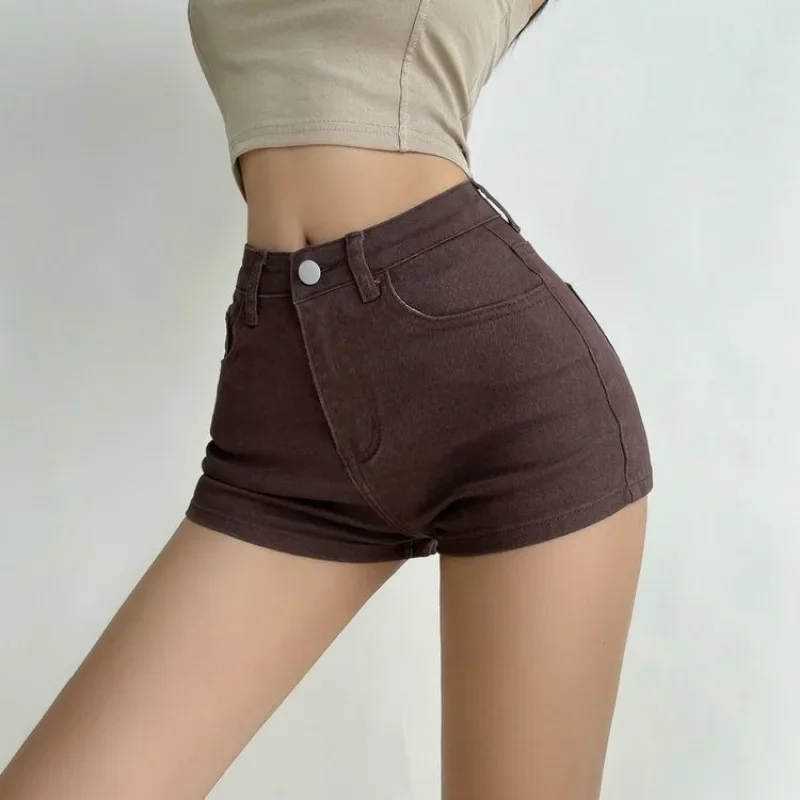 Female Short Jeans Pants Retro Brown Women's Denim Shorts Wholesale Streetwear Harajuku Fashion Outfits Youthful Comfy Hot Jorts - Image 2