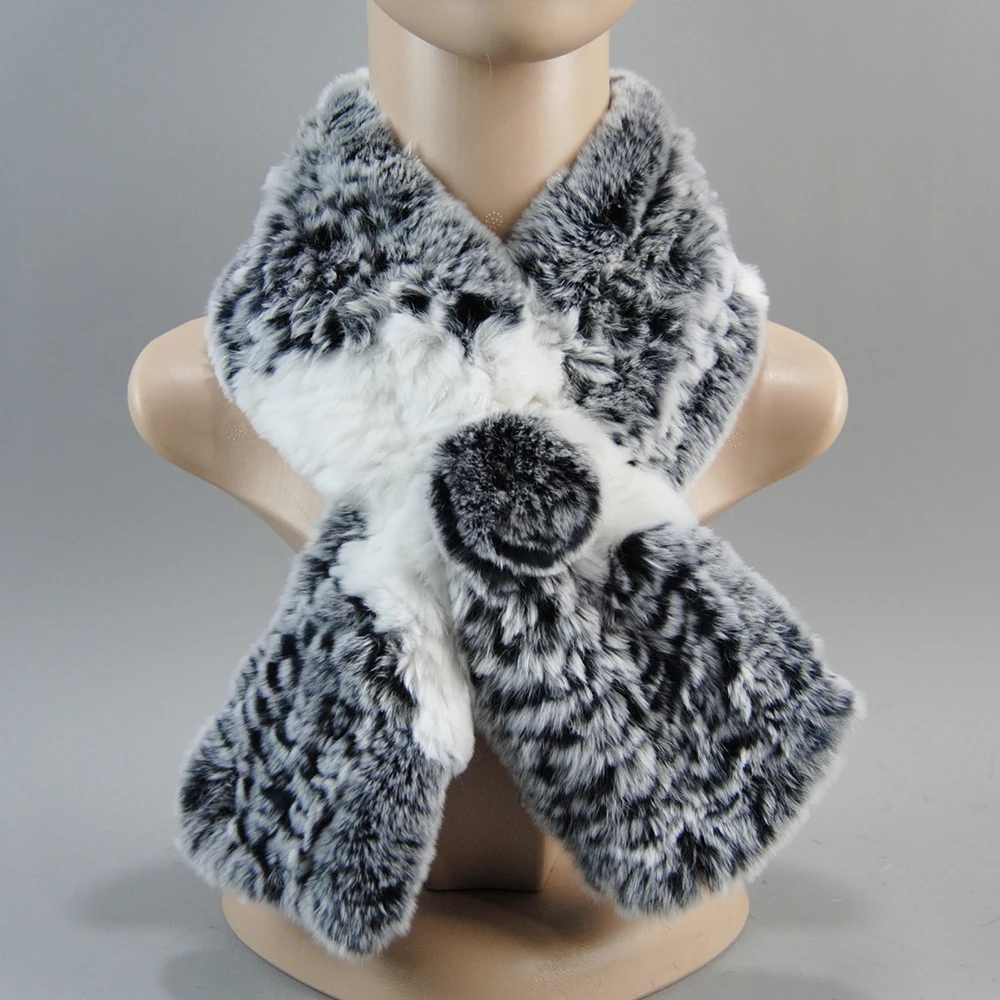 New Style Hand Knitted Real Natural Rex Rabbit Fur Scarf Women Winter Warm Rex Rabbit Fur Scarves Lady Soft Real Fur Neckerchief - Image 23