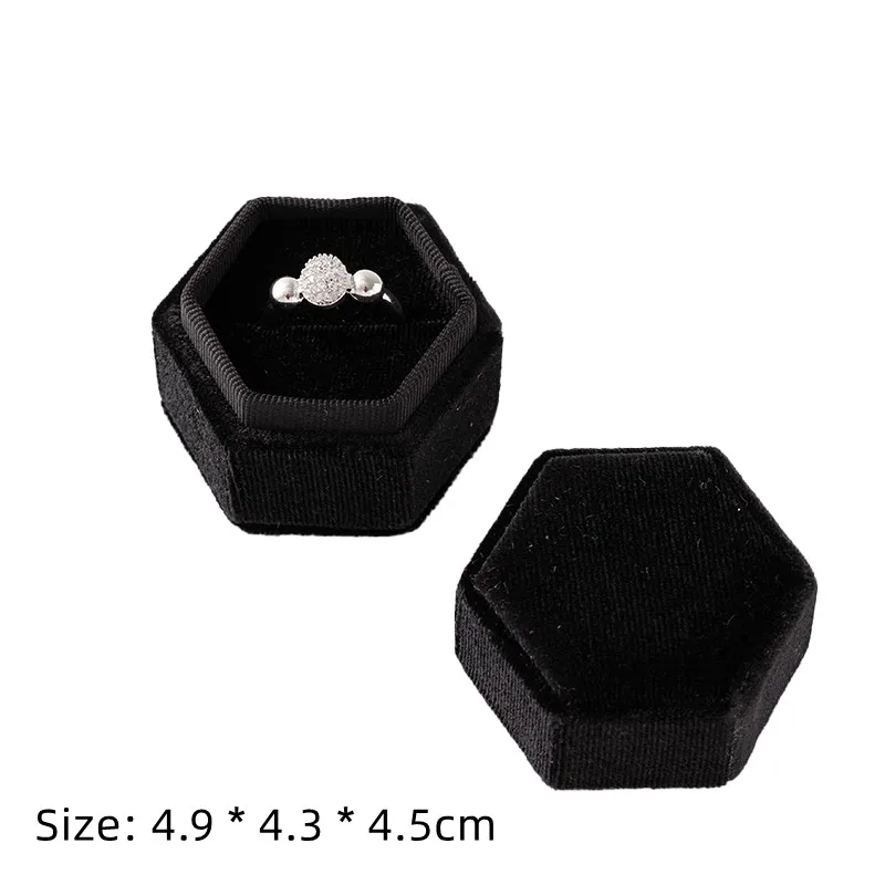 Square Engagement Velvet Earring Ring Packaging Box Jewelry Organizer Valentine Day Gift Case Ring Display Storage Wholesale - Image 12