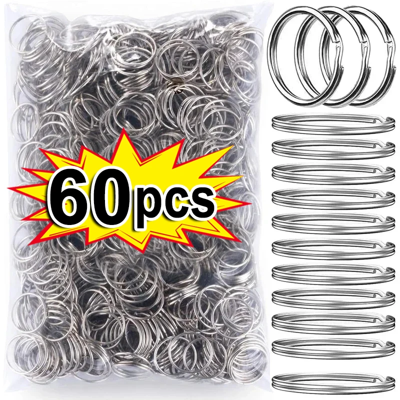 20/200pcs Stainless Steel Key Ring Key Chain 25mm Round Flat Round Split Keychain Polished Metal Blank Circle For DIY Findings - Image 8