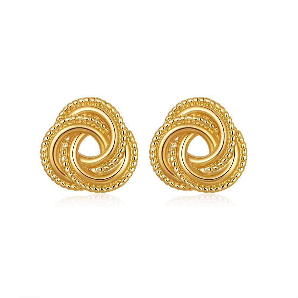 Vintage Texture Gold Plated Stainless Steel Earrings for Women Geometric Circle Twist Statement Earring Fashion Jewelry Bijoux - Image 22