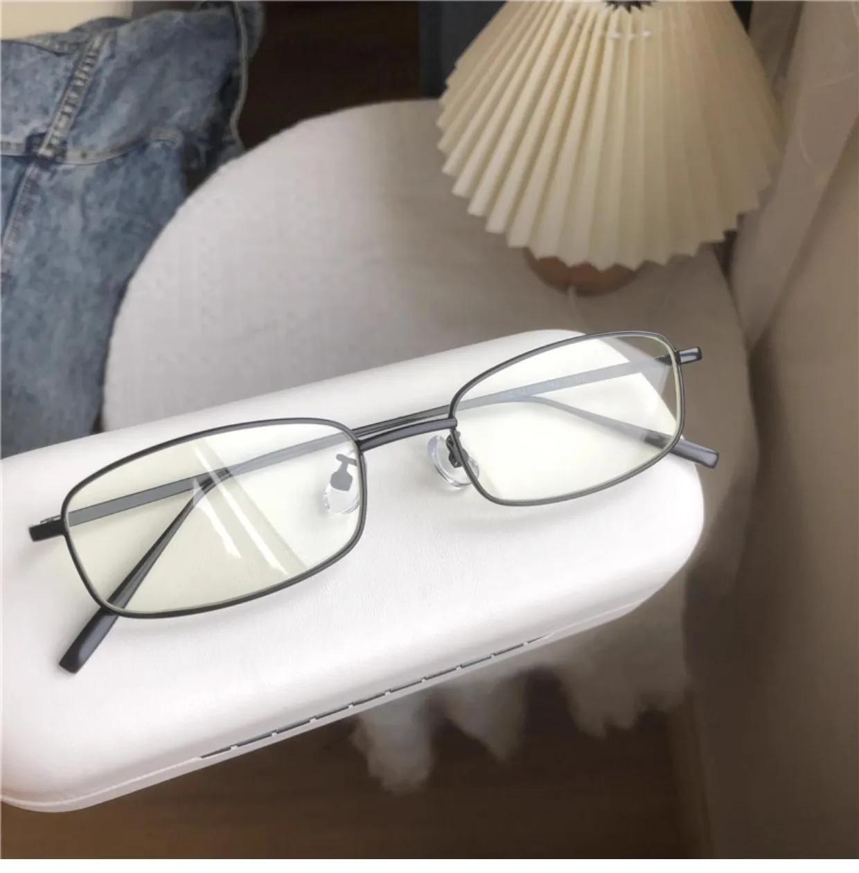 Y2K Harajuku Small Square Frame Glasses for Women Retro Silver Metal Eyeglasses Reading Spectacle Blue Light Blocking Eyewear - Image 9