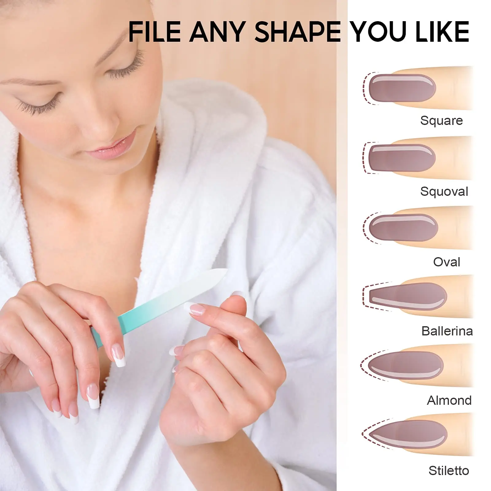 Glass Nail File with Case,Fingernail Files for Natural Nail Double Sided Etched Glass Filer Professional Manicure Nail Tool - Image 5