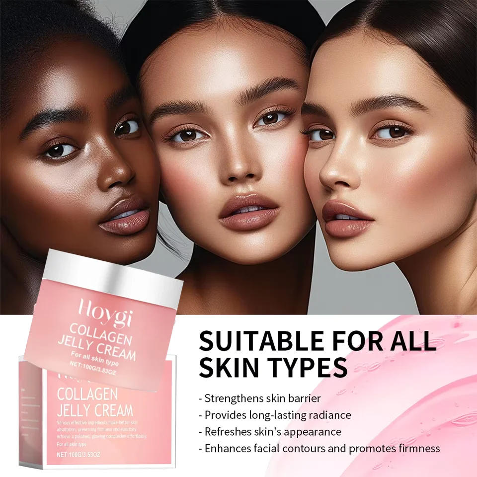 Collagen Jelly Cream Niacinamide Tightening Soothing Moisturizing Anti-Aging Firmness Hydration Skincare 100ml Face Gel - Image 3