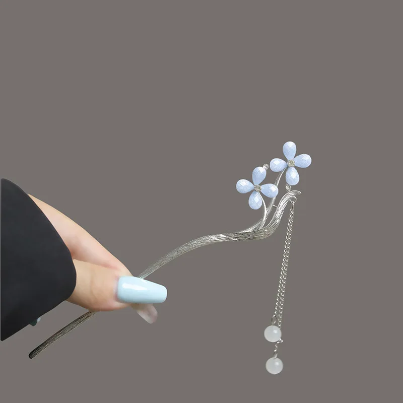 Light Luxury Flower Hairpin For Women Chinese Style Floral Butterfly Tassel Hair Stick Elegant Metal Jewelry Hairpin Hair Clips - Image 21