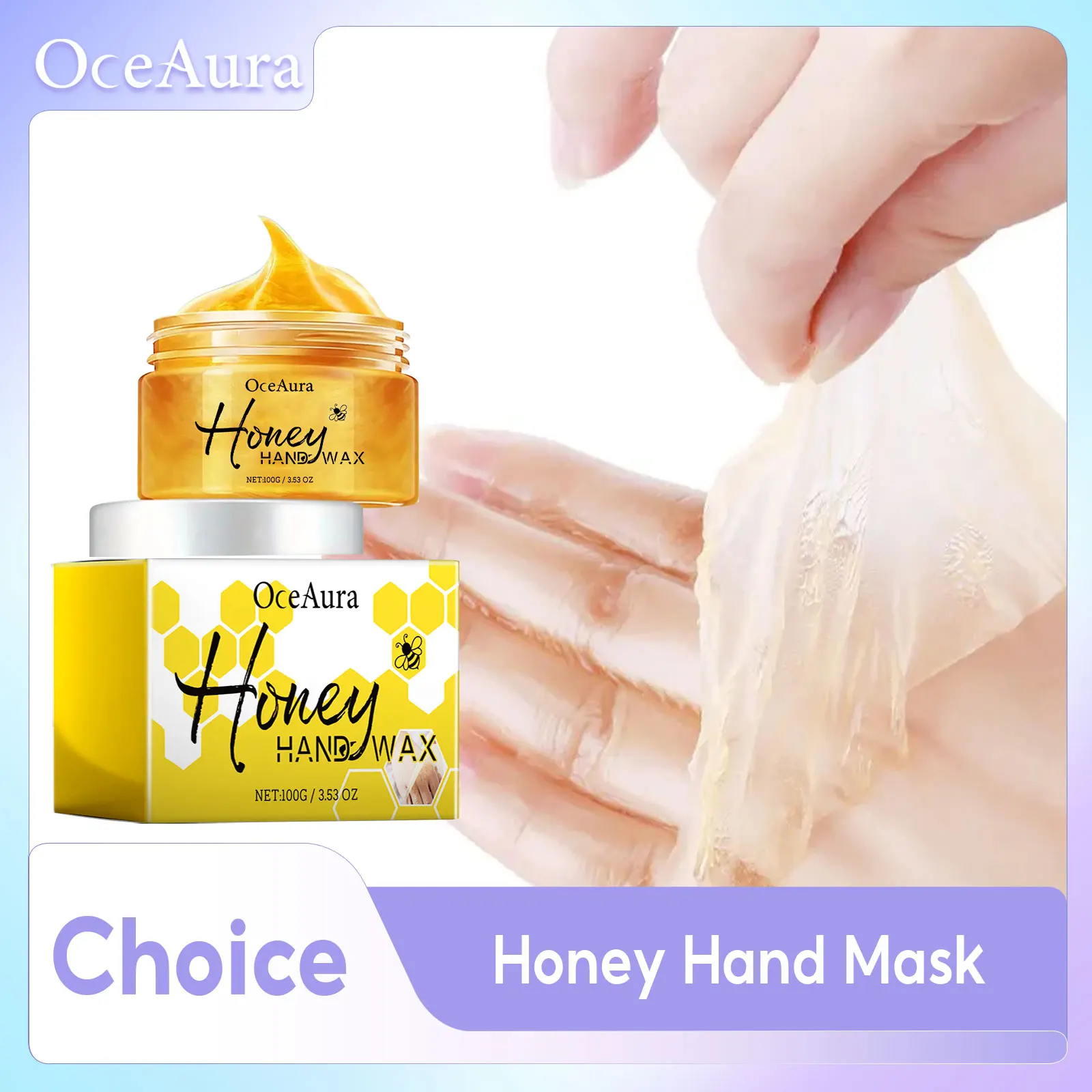 Honey Hand Wax Moisturizing Brightening Hand Mask Nourish Tender Skin Improve Drying Dull Soften Calluses Exfoliating Hand Cream