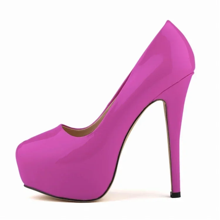 Women Sexy Pumps Stilettos 14cm Super High Heels Round Toes Platform Thin Heel NightClub Party Dress Red Wedding Shoes Big Size - Image 19
