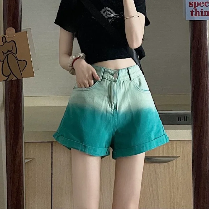 Blue High Waist Baggy Loose Wide Jeans Short Pants For Woman To Wear Women's Denim Shorts Offer High Quality Outfits Vintage XL - Image 5