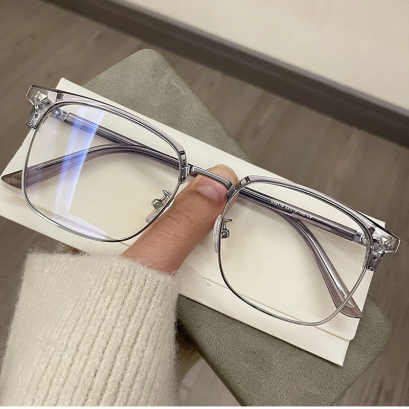 Blue Light Blocking Glasses for Men Women Retro Half Frame Computer Optical Vintage Square Eyewear Anti-radiation Eyeglasses - Image 7