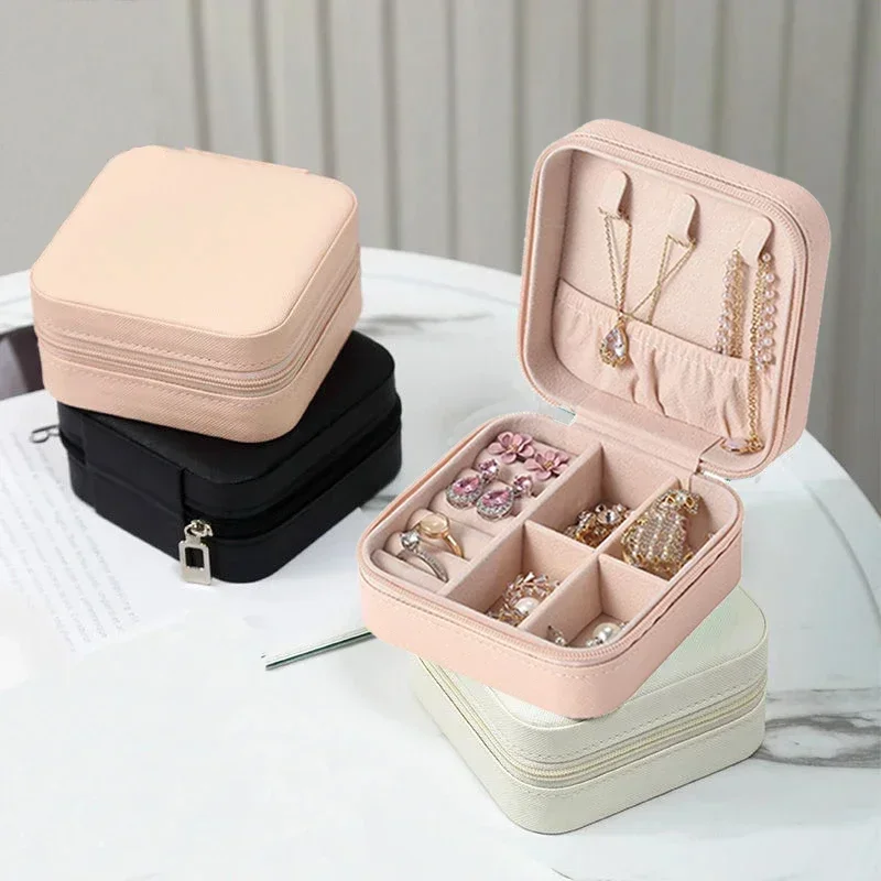 Jewelry Organizer Display Travel Jewelry Case Boxes Portable Jewelry Box Leather Storage Joyeros Organizador De Joyas - Image 4